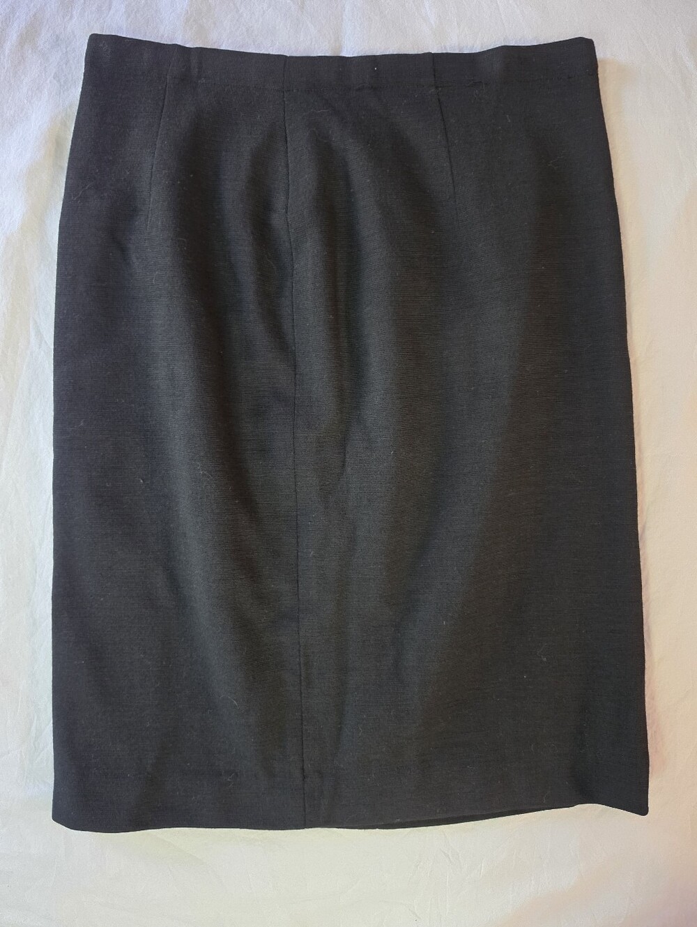 Vintage Bianca Knits 100% Wool Pencil Skirt Black Made in Italy Slit Mid Century